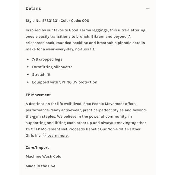 NWOT Free People Movement Good Karma Onesie XS/S - Picture 3 of 3